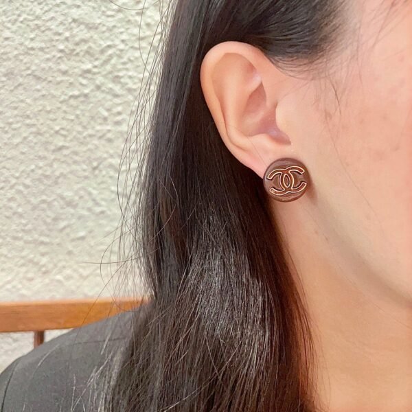 Chanel classic double c stud earrings