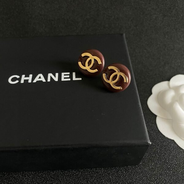 Chanel classic double c stud earrings