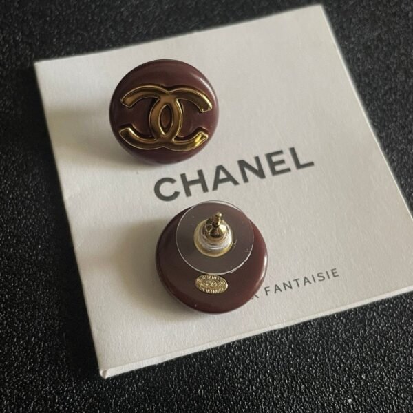 Chanel classic double c stud earrings
