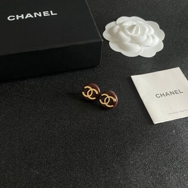 Chanel classic double c stud earrings