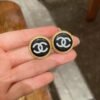 Chanel classic double C stud earrings