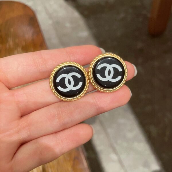 Chanel classic double C stud earrings