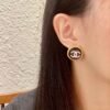 Chanel classic double C stud earrings