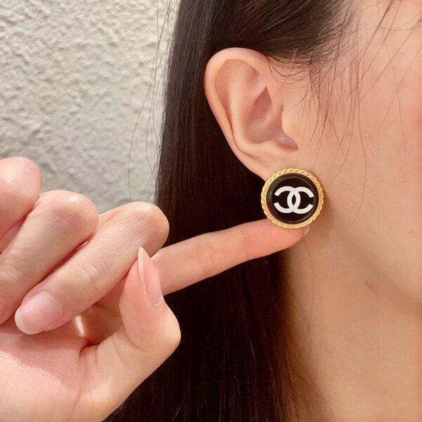 Chanel classic double C stud earrings