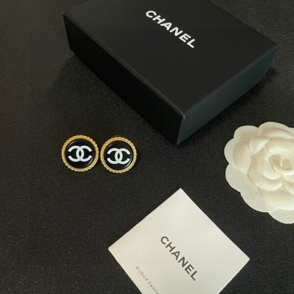 Chanel classic double C stud earrings