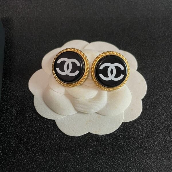 Chanel classic double C stud earrings