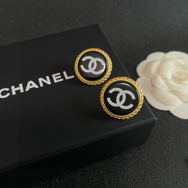 Chanel classic double C stud earrings