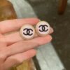 Chanel classic double C stud earrings