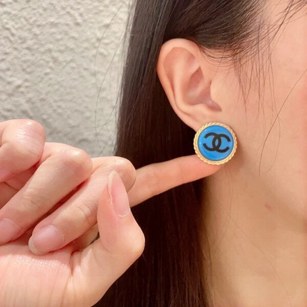 Chanel classic double C stud earrings