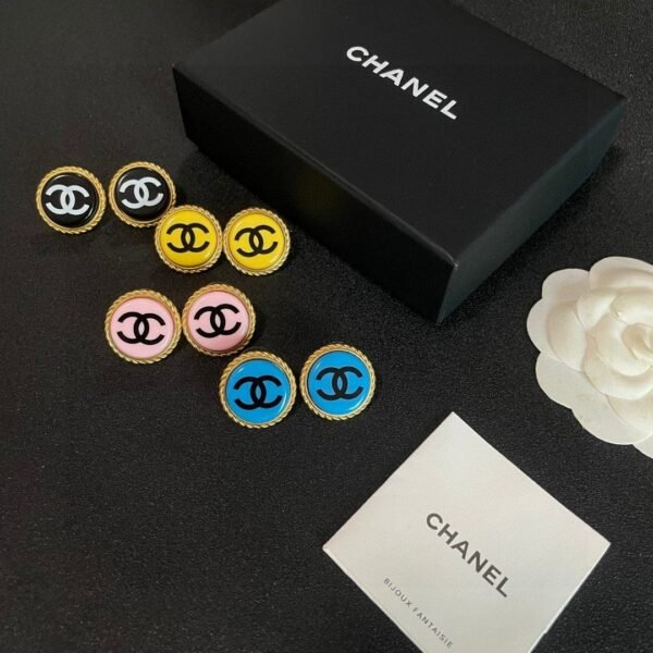 Chanel classic double C stud earrings