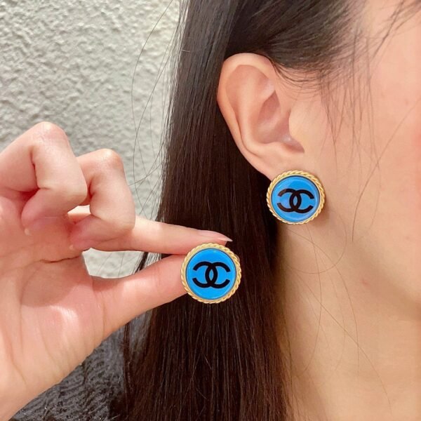 Chanel classic double C stud earrings