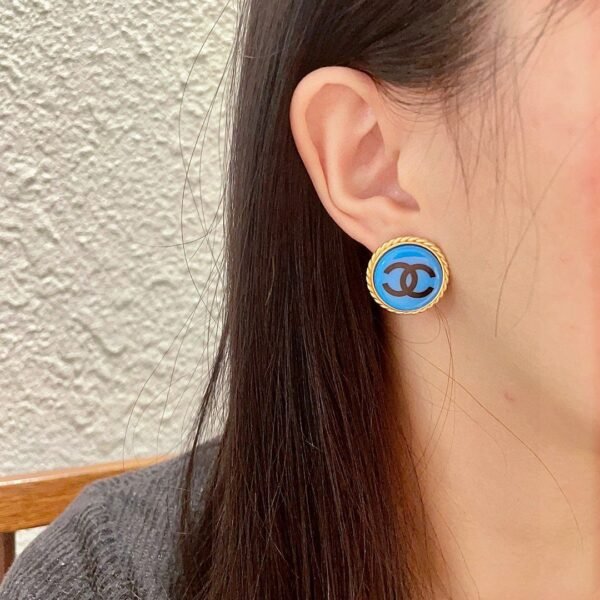 Chanel classic double C stud earrings