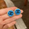 Chanel classic double C stud earrings