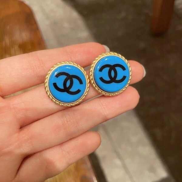 Chanel classic double C stud earrings