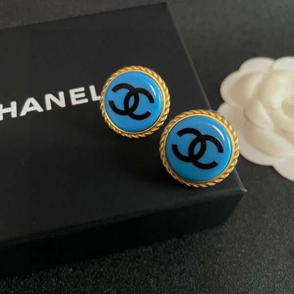 Chanel classic double C stud earrings