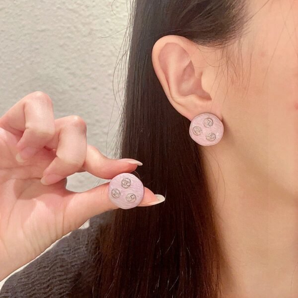 Chanel round double C stud earrings