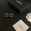 Chanel round double C stud earrings