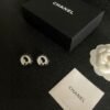 Chanel round figure with double C stud earrings
