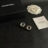 Chanel round figure with double C stud earrings