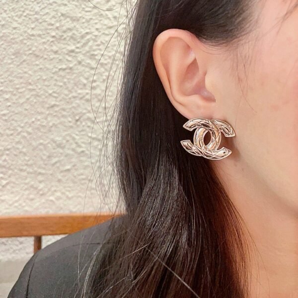 Chanel classic double c stud earrings