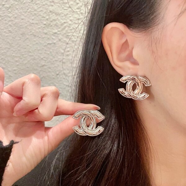 Chanel classic double c stud earrings