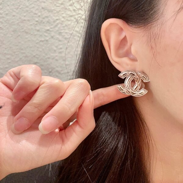 Chanel classic double c stud earrings