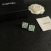 Chanel square double C stud earrings