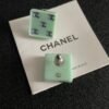 Chanel square double C stud earrings