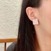 Chanel square double C stud earrings