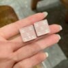 Chanel square double C stud earrings