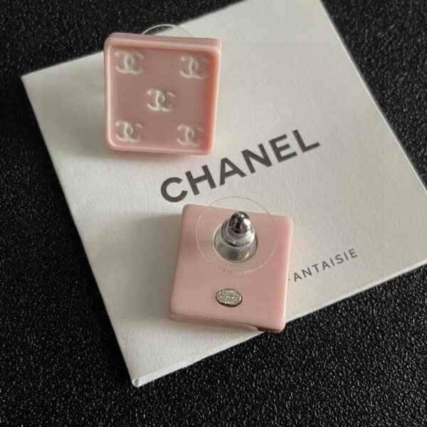 Chanel square double C stud earrings