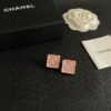 Chanel square double C stud earrings