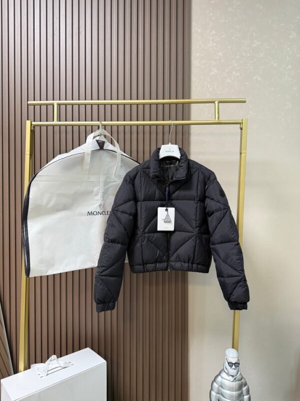 Moncler Quilted cropped down jacket Made of fine and soft nylon fabric