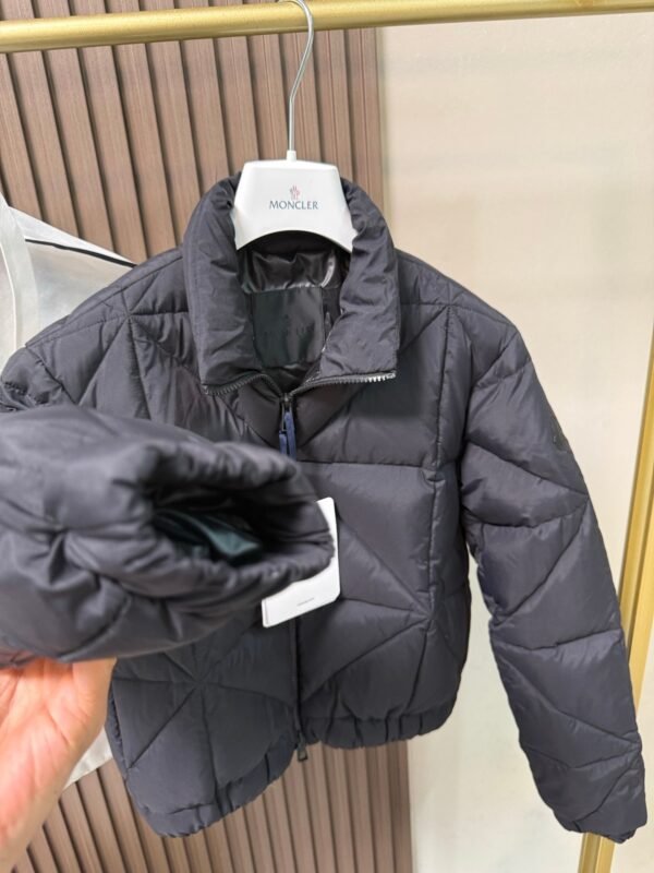 Moncler Quilted cropped down jacket Made of fine and soft nylon fabric