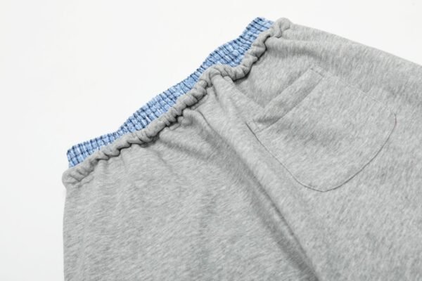 MIU MIU Autumn winter thick fake two waist design drawstring curved knife version plus fleece sweatpants