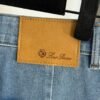 Loro Piana New logo embroidered back pocket leather label decoration fashionable versatile denim trousers
