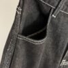 Loro Piana High-waisted straight-leg denim trousers with embroidered logo and leather patch on the back pocket
