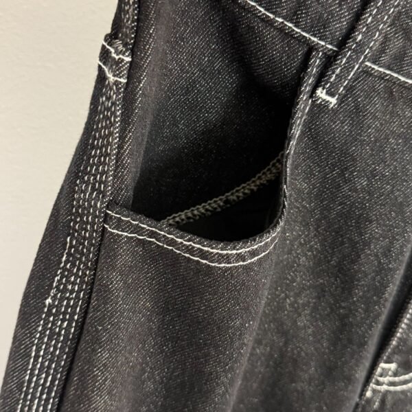 Loro Piana High-waisted straight-leg denim trousers with embroidered logo and leather patch on the back pocket