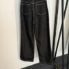 Loro Piana High-waisted straight-leg denim trousers with embroidered logo and leather patch on the back pocket