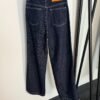 Loro Piana High-waisted straight-leg denim trousers with embroidered logo and leather patch on the back pocket