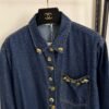 Schiaparelli Single-pocket long-sleeved denim shirt with shaped gold buttons