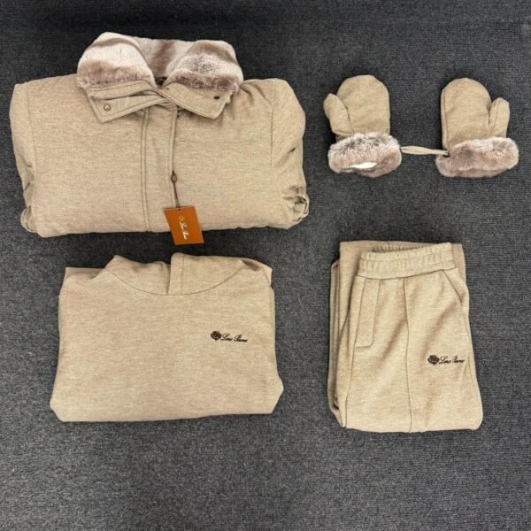 Loro Piana Winter Warmth Four-Piece Set: Sweatshirt, Jacket, Pants, and Gloves