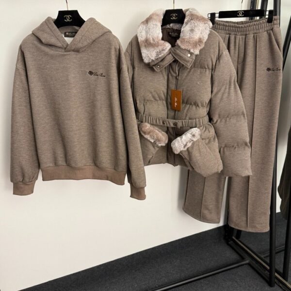 Loro Piana Winter Warmth Four-Piece Set: Sweatshirt, Jacket, Pants, and Gloves