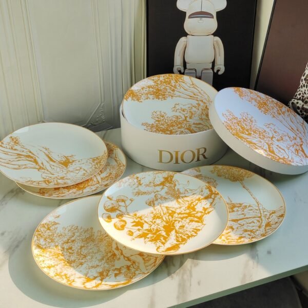 DIOR new Limoges six-plate set quality life tableware bone porcelain material