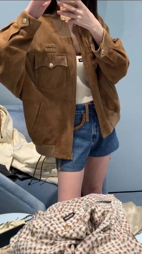 miumiu This is a high-end version of a suede jacket