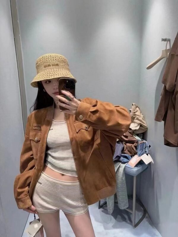 miumiu This is a high-end version of a suede jacket