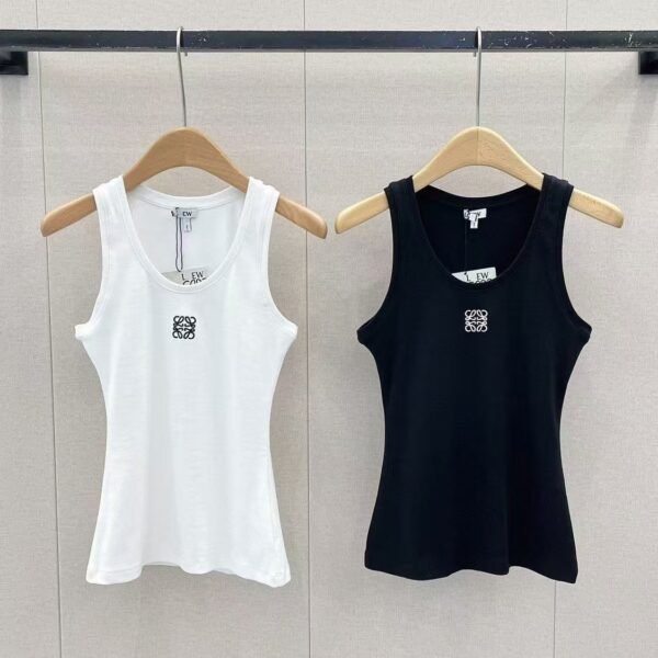 LOEWE knitted vest embroidery original black white