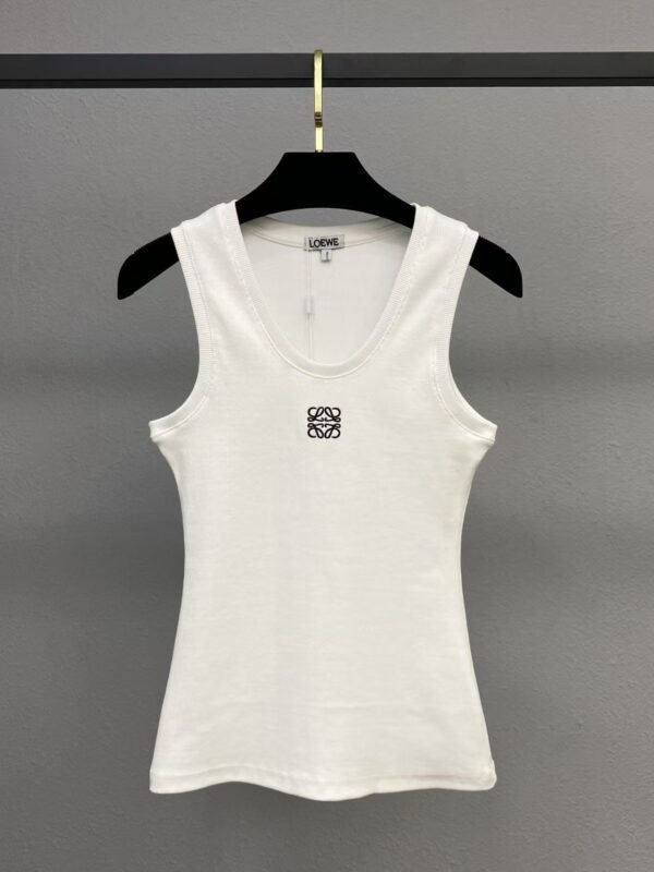 LOEWE knitted vest embroidery original black white