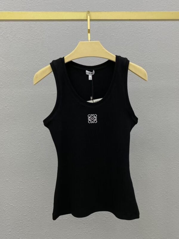 LOEWE knitted vest embroidery original black white