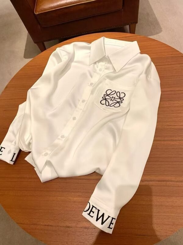 LOEWE Shirt embroidery logo black white